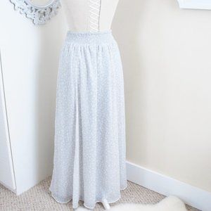 American Eagle Light Blue Ditsy Floral Maxi Skirt